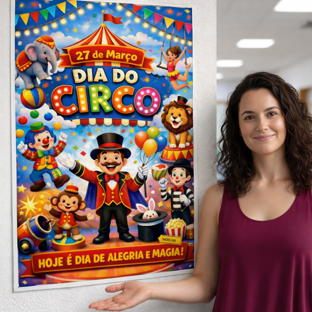 Painel Dia do Circo: Valoriza a cultura, a arte e o lúdico.