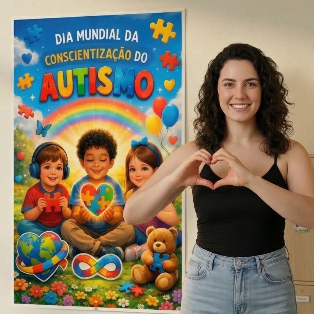 Painel Dia Mundial da Conscientização do Autismo: Ele tem função educativa, informativa e de sensibilização dentro da escola ou da comunidade. Não é apenas decorativo; serve como ferramenta pedagógica para promover valores importantes como respeito, inclusão e empatia.