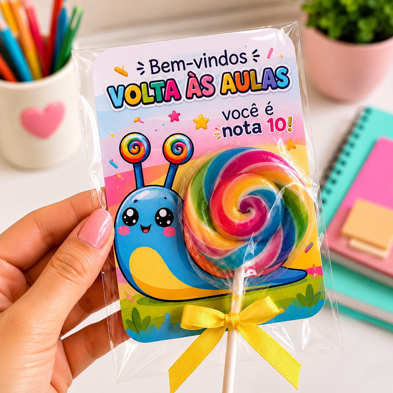 Lembrancinha Volta às aulas - Caracol
